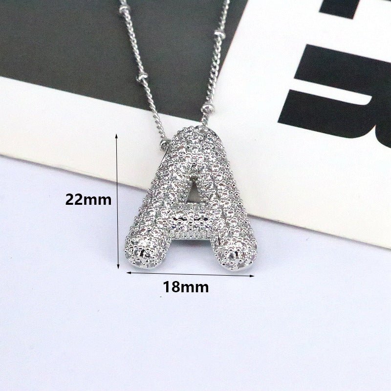 Brass Zircon Letter Pendant Necklace for Women ā Personalized & Stylish - Beauty Belliss